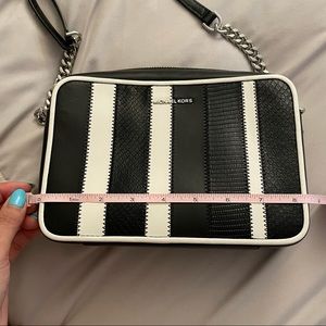 Ginny Medium Striped Leather Crossbody Bag